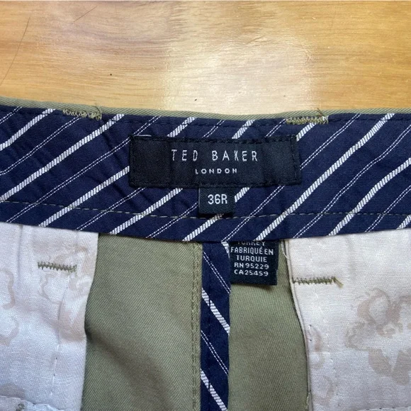 Ted Baker London Ashfrd Chino Shorts Sz 36 Pale Green Preppy Golf - Picture 6 of 9